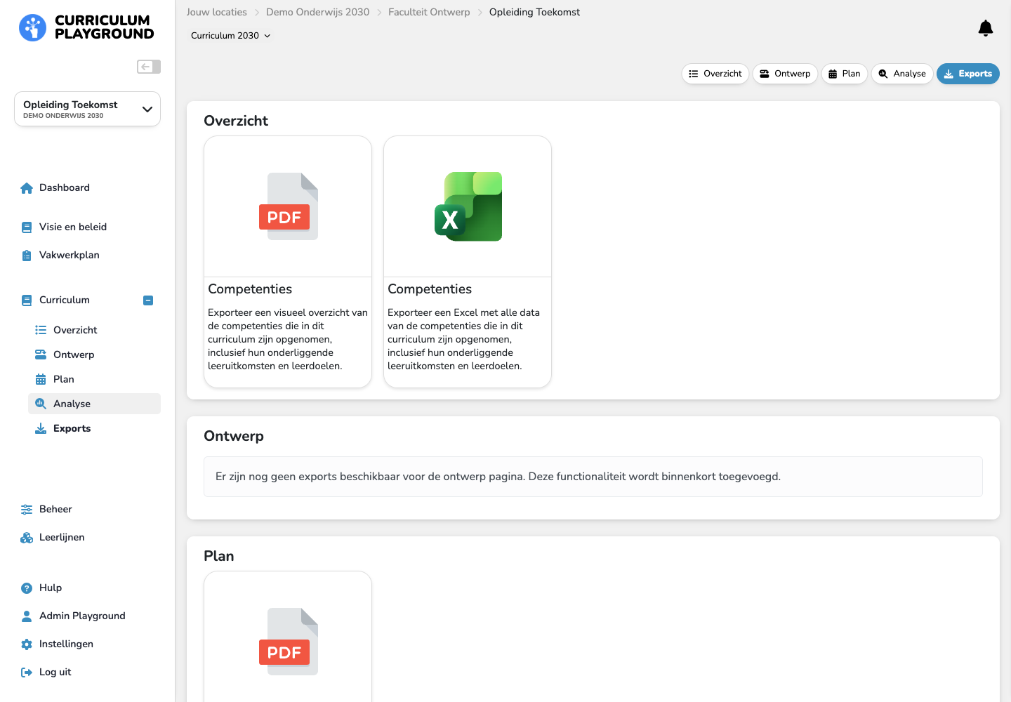 Visueel overzicht als PDF aanvragen